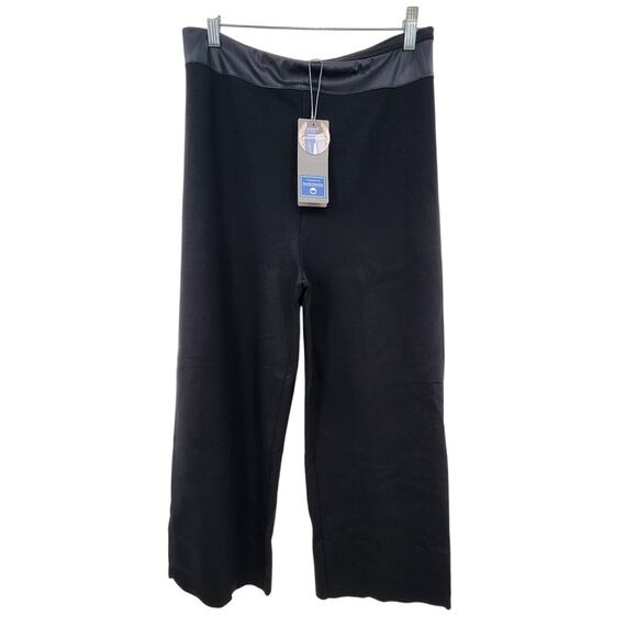 New NWT Lysse‎ Denver Hi Waist Wide Leg Ponte Size Large Black - Picture 3 of 9